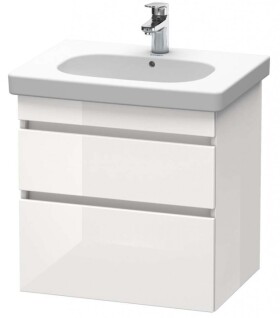 DURAVIT - DuraStyle Umyvadlová skříňka 61x93x45 cm, 2 zásuvky, lesklá bílá DS648302222