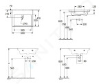 VILLEROY & BOCH - Subway 3.0 Umyvadlo 600x470 mm, bez přepadu, bez otvoru pro baterii, CeramicPlus, alpská bílá 4A7063R1