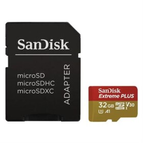 SanDisk Extreme Plus microSDHC 32GB + adaptér / Class 10 / UHS-I U3 / V30 / A1 / 95MB/s / vhodné pro 4K (SDSQXBG-032G-GN6MA)