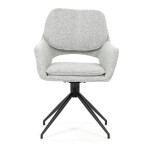 Židle jídelní, krémová látka, noha černý kov, otočný mechanismus 360°