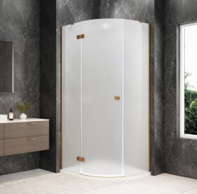 POLYSAN - GLOBE COPPER MATT čtvrtkruhový sprchový kout 1000x900, matné sklo, levé GB2190MLPG