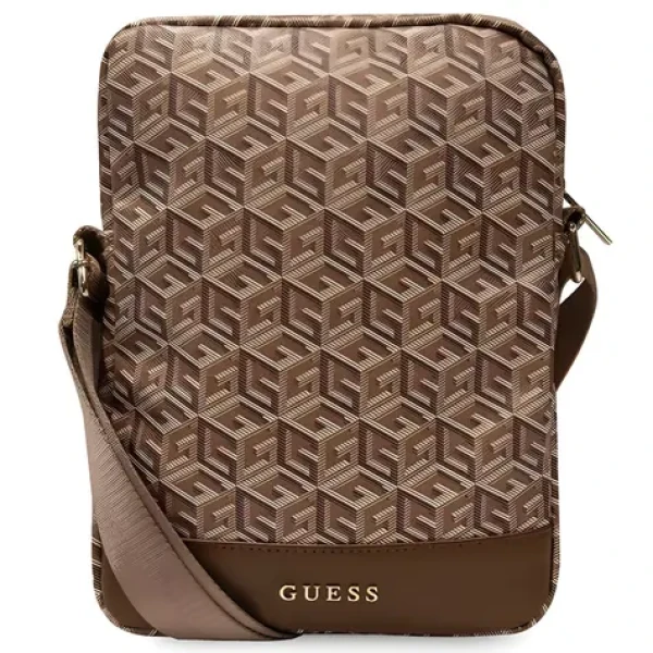 Guess G Cube Stripe hnědá / Taška na tablet / 10" (GUTB10HGCFSEW)