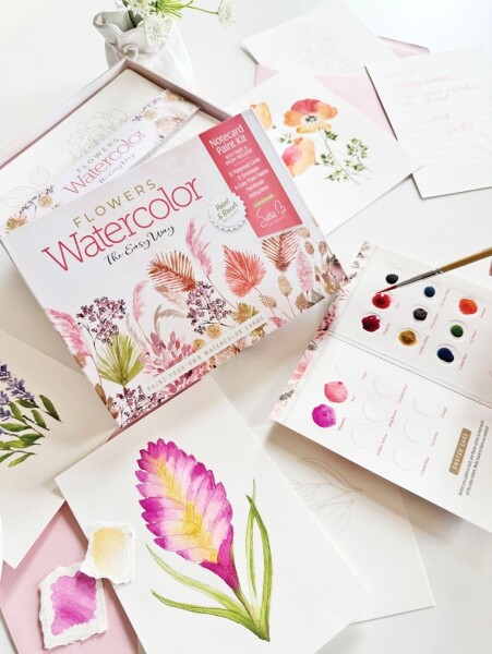 Sada květinových přání s barvami, antistresové omalovánky, Sara Berrenson