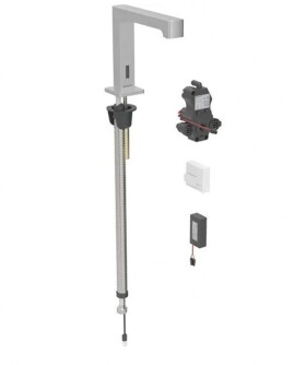 GEBERIT - Brenta Elektronický umyvadlový ventil, bateriové napájení, easy to clean, kartáčovaná nerez 116.193.SN.1