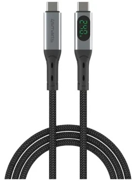 4smarts DigitCord 240W 1,5m černý / Kabel USB4 / 40 Gb/s / 8K 60Hz / PD 240W (541438)