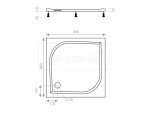Lansanit Sprchová vanička EX 800x800 mm, bez nožiček, čtverec LANEX80C