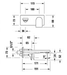 DURAVIT - Tulum Umyvadlová baterie pod omítku, chrom TU1070004010