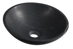 SAPHO - BLOK kamenné umyvadlo na desku Ø 40cm, matný černý Marquin 2401-35