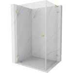 MEXEN/S - Lunar-B L sprchový kout dveře křídlové levá 90 x 80, transparent, zlato kartáčovaná 832L-090-080-55-00-L