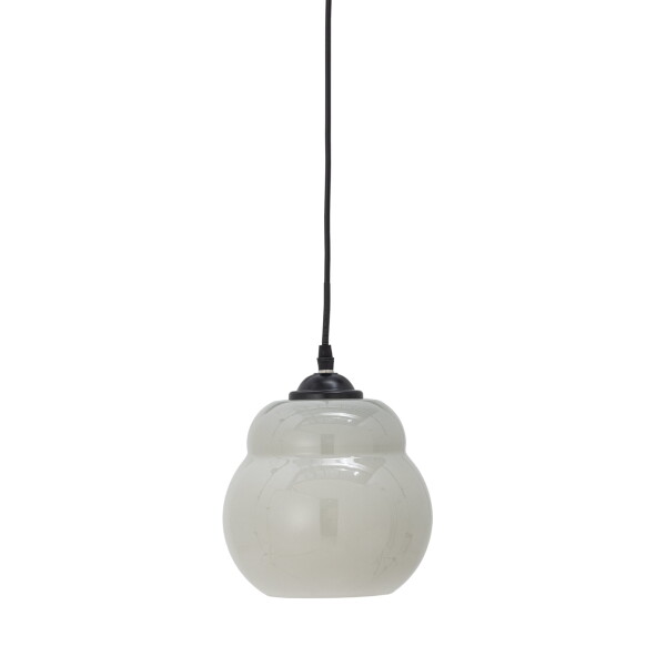 Bloomingville Stropní lampa Motella Grey, šedá barva, sklo