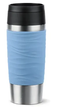 Emsa TRAVEL MUG Waves světle modrá / Cestovní termohrnek / 0,36 l / nerezová ocel (N2021300)