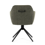 Židle jídelní a konferenční, zelená látka, černé kovové nohy, otočný mechanismus