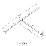 CERANO - T spojka pro vodorovnou vzpěru - hranatá - chrom CER-476870