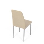 Židle jídelní, béžová látka, šedé kovové nohy