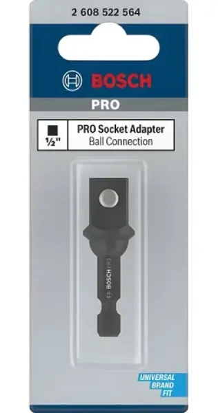 BOSCH Adaptér pro nástrčné klíče s kuličkou 1/2" / Adaptér / Šestihran na čtyřhran / 50 mm / do 80 Nm (2608522564)