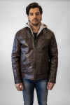 Pánská Kožená Bunda Tristan Quinc Brown Brixton Hnědá Velikost: 7XL