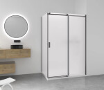 CERANO - Sprchový kout Santoro - pravá - 6 mm - černá matná, mléčné sklo - 100x80 - posuvný CER-665746