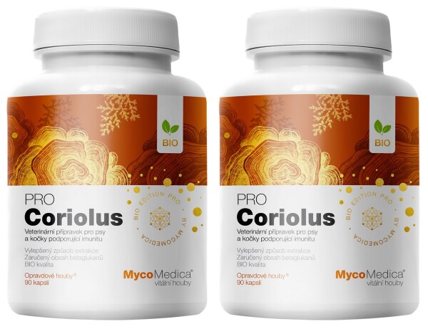 2x MycoMedica Coriolus PRO 180 kapslí