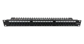 Lanview LVR-CAT5E-UTP-LSA černý / Patch panel / 24 portů / CAT5e / U/UTP / 1U / 19" (LVR-CAT5E-UTP-LSA)