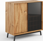 Massivo.cz Komoda s barem (vinotékou) Modern Loft 1d/1s, dub, masiv