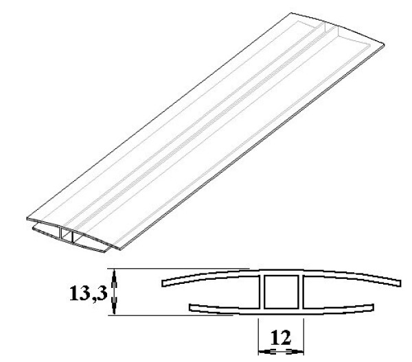 Polykarbonátový H-profil 10 mm, délka