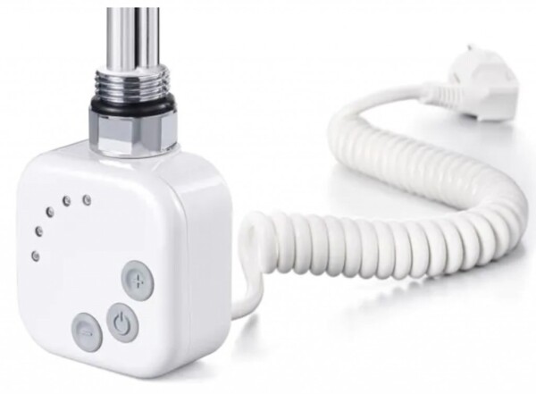 HOPA - Topná tyč BURGH s termostatem a časovačem - Barva topné tyče - Bílá, Typ připojení - Kroucený kabel, Výkon topné tyče - 300 W RDOHT230006