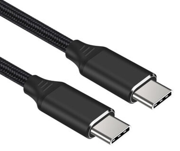 PremiumCord Kabel USB-C M/M / 240W 480Mbps černý bavlněný oplet 1m (ku31cv1)