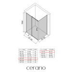 CERANO - Sprchový kout Orlano L/P - 5 mm - černá matná, transparentní sklo - 120x70x195 - posuvný CER-DY505B-90164