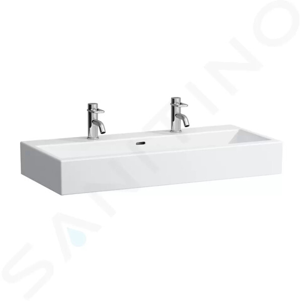 Laufen - Living Dvojumyvadlo nábytkové 1000x460 mm, se 2 otvory pro baterie, bílá H8184370001071