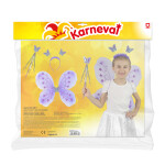 Motýlí křídla fialová s čelenkou a hůlkou