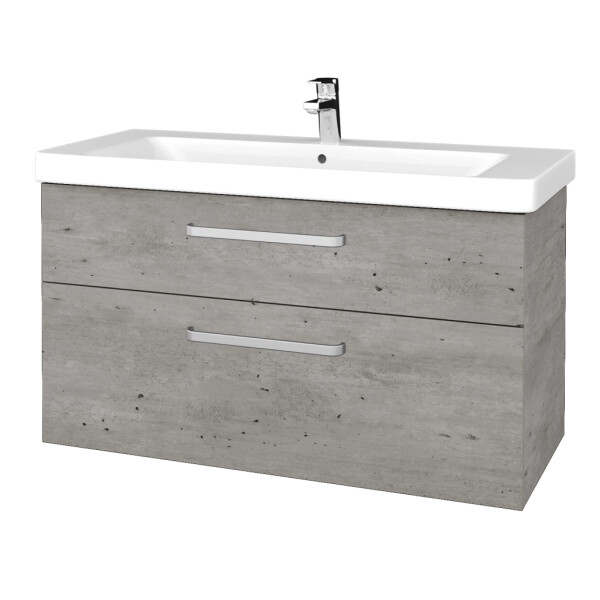 Dřevojas - Umyvadlová skříňka Q MAX SZZ2 105 - D01 Beton / Úchytka T01 / D01 Beton 331641A