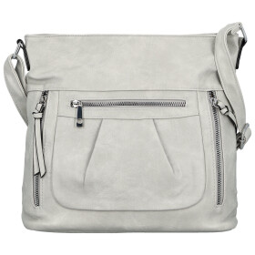 Stylová dámská koženková crossbody kabelka Minja, světle šedá