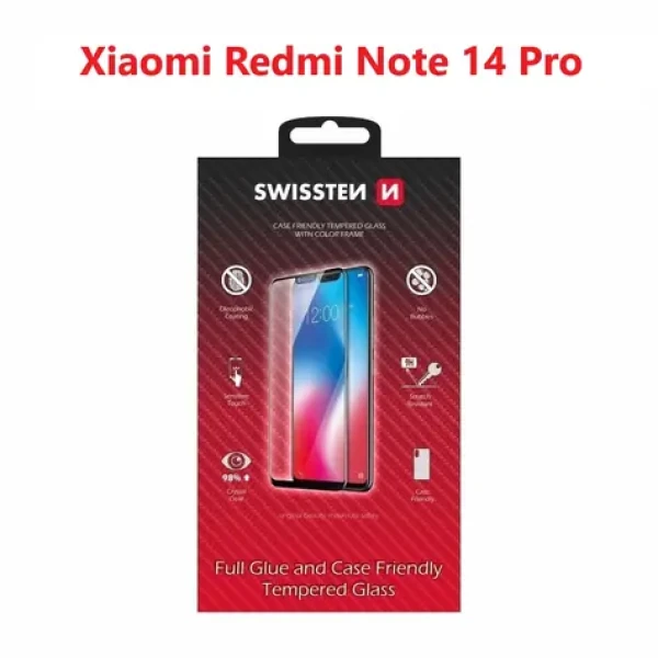 SWISSTEN FULL GLUE COLOR FRAME CASE FRIENDLY sklo pro XIAOMI REDMI NOTE 14 PRO 5G černá (54501879)