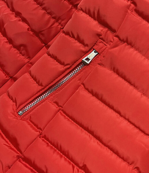 Červená prošívaná dámská bunda pro přechodné období (23063-8) odcienie czerwieni L (40)