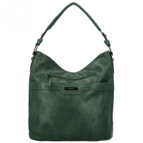 Trendy dámská koženková kabelka na rameno Sandipa, tmavě zelená