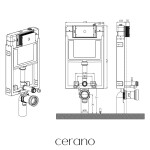 CERANO - Kompletní WC set Profi/Felci - bílá lesklá - WC tlačítko Classic/Zlatá - pro zazdění - 52,5x36 CER-028937