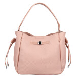 Módní dámská koženková kabelka na rameno Aminta, růžová