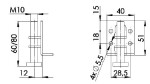 Italiana Ferramenta stavěcí nožka L68 :: 80mm