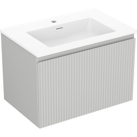 MEXEN/S - Rivel koupelnová skříňka 70 cm s umyvadlem Otis, 1 šuplík, reliéf , šedá mat/bílá mat 91A20-07047-1-BF62-W18M01