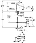 GROHE - Swift Umyvadlová baterie s výpustí, chrom 24325001