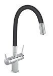 NOVASERVIS - Dřezová stojánková baterie Filtrata s elast. ram,černá-chrom BFT41B