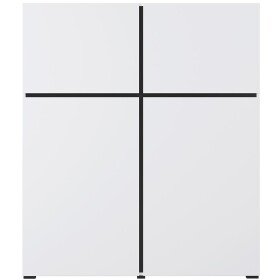 Komoda Cross vysoká 4D bílá/černá