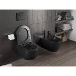 MEXEN - Carmen Závěsná WC mísa Rimless Tornado, černá mat 3388XX85T