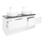 Koupelnová skříňka s umyvadlem SAT B-Way 119x50x45 cm bílá lesk BWAY2120WTK2BB BWAY2120WTK2BB
