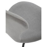 Židle jídelní, stříbrná látka, nohy černý kov