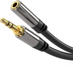 PremiumCord HQ Jack 3,5mm - Jack 3,5mm M/F 5m / Prodlužovací kabel / stereo / stíněný / pozlacené konektory (kjqmf5)