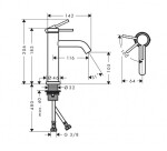HANSGROHE - Tecturis S Umyvadlová baterie, CoolStart, EcoSmart, kartáčovaný bronz 73317140