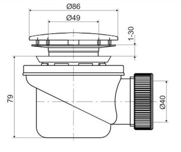 HOPA - Vaničkový sifon P-1440P-50/60 DN40 - Barva - Chrom VANKSIF5060