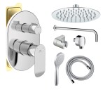 Rubineta - OLO+ULTRA-2F CHROM, Podomítkový sprchový set včetně příslušenství OLBA625056