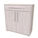 Nábytek Mikulík Komoda ELITE S - hl. 43 cm - bílý lesk, antracit, aj. ROZMĚR: (š/v/h) 90 x 86 x 43 cm